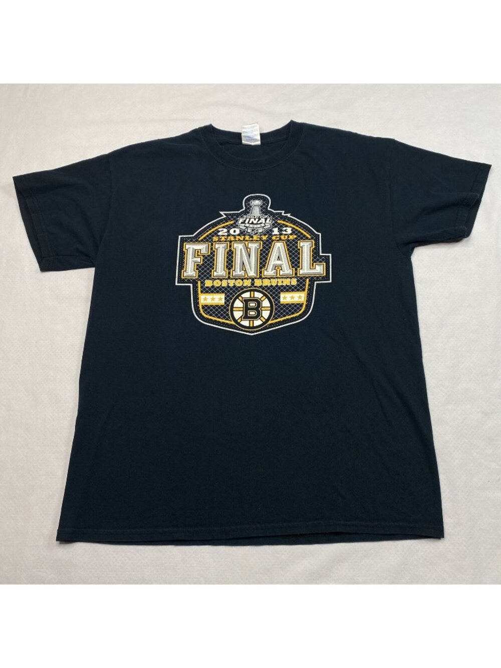 Gildan Black Boston Bruins 2013 Final Graphic Tee Sz L NHL Hockey Sports VX40